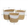 imageDeco 79 Seagrass Handmade Decorative and Functional Storage Basket Large Woven Basket Organizer with Ring Metal Handles Basket for Storage 21quot x 17quot x 19quot BrownBrown