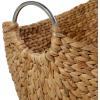 imageDeco 79 Seagrass Handmade Decorative and Functional Storage Basket Large Woven Basket Organizer with Ring Metal Handles Basket for Storage 21quot x 17quot x 19quot BrownBrown