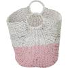 imageDeco 79 Seagrass Handmade Decorative and Functional Storage Basket Large Woven Basket Organizer with Ring Metal Handles Basket for Storage 21quot x 17quot x 19quot BrownWhitePink