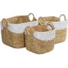 imageDeco 79 Seagrass Handmade Decorative and Functional Storage Basket Large Woven Basket Organizer with Ring Metal Handles Basket for Storage 21quot x 17quot x 19quot BrownBrown