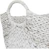 imageDeco 79 Seagrass Handmade Decorative and Functional Storage Basket Large Woven Basket Organizer with Ring Metal Handles Basket for Storage 21quot x 17quot x 19quot BrownWhitePink