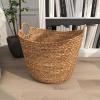 imageDeco 79 Seagrass Handmade Decorative and Functional Storage Basket Large Woven Basket Organizer with Ring Metal Handles Basket for Storage 21quot x 17quot x 19quot BrownBrown