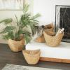 imageDeco 79 Seagrass Handmade Decorative and Functional Storage Basket Large Woven Basket Organizer with Ring Metal Handles Basket for Storage 21quot x 17quot x 19quot BrownBrown