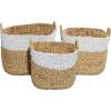imageDeco 79 Seagrass Handmade Decorative and Functional Storage Basket Large Woven Basket Organizer with Ring Metal Handles Basket for Storage 21quot x 17quot x 19quot BrownBrown