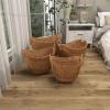 imageDeco 79 Seagrass Handmade Decorative and Functional Storage Basket Large Woven Basket Organizer with Ring Metal Handles Basket for Storage 21quot x 17quot x 19quot BrownBrown