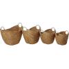imageDeco 79 Seagrass Handmade Decorative and Functional Storage Basket Large Woven Basket Organizer with Ring Metal Handles Basket for Storage 21quot x 17quot x 19quot BrownBrown