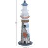 imageDeco 79 Wood Light House Decorative Sculpture Home Decor Statue with Netting Accent Figurine 7quot x 7quot x 16quot White6x6x16  Pack of 8