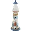 imageDeco 79 Wood Light House Decorative Sculpture Home Decor Statue with Netting Accent Figurine 7quot x 7quot x 16quot White6x6x16  Pack of 8
