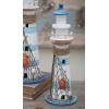 imageDeco 79 Wood Light House Decorative Sculpture Home Decor Statue with Netting Accent Figurine 7quot x 7quot x 16quot White6x6x16  Pack of 8
