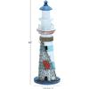 imageDeco 79 Wood Light House Decorative Sculpture Home Decor Statue with Netting Accent Figurine 7quot x 7quot x 16quot White6x6x16  Pack of 8