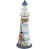 imageDeco 79 Wood Light House Decorative Sculpture Home Decor Statue with Netting Accent Figurine 7quot x 7quot x 16quot WhiteCONVENIENTLY SIZED