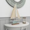 imageDeco 79 Wood Sail Boat Handmade Decorative Sculpture Home Decor Statues set of 2 Accent Figurines 17quot x 3quot x 25quot White14 x 2 x 22