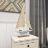 imageDeco 79 Wood Sail Boat Handmade Decorative Sculpture Home Decor Statues set of 2 Accent Figurines 17quot x 3quot x 25quot White14 x 2 x 22