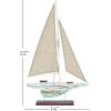 imageDeco 79 Wood Sail Boat Handmade Decorative Sculpture Home Decor Statues set of 2 Accent Figurines 17quot x 3quot x 25quot White14 x 2 x 22