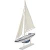 imageDeco 79 Wood Sail Boat Handmade Decorative Sculpture Home Decor Statues set of 2 Accent Figurines 17quot x 3quot x 25quot White20H  13W