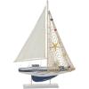 imageDeco 79 Wood Sail Boat Handmade Decorative Sculpture Home Decor Statues set of 2 Accent Figurines 17quot x 3quot x 25quot White20H  13W