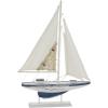 imageDeco 79 Wood Sail Boat Handmade Decorative Sculpture Home Decor Statues set of 2 Accent Figurines 17quot x 3quot x 25quot White20H  13W