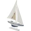 imageDeco 79 Wood Sail Boat Handmade Decorative Sculpture Home Decor Statues set of 2 Accent Figurines 17quot x 3quot x 25quot White20H  13W