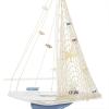 imageDeco 79 Wood Sail Boat Handmade Decorative Sculpture Home Decor Statues set of 2 Accent Figurines 17quot x 3quot x 25quot White22H  13W