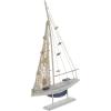 imageDeco 79 Wood Sail Boat Handmade Decorative Sculpture Home Decor Statues set of 2 Accent Figurines 17quot x 3quot x 25quot White22H  13W