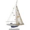 imageDeco 79 Wood Sail Boat Handmade Decorative Sculpture Home Decor Statues set of 2 Accent Figurines 17quot x 3quot x 25quot White22H  13W