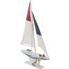 imageDeco 79 Wood Sail Boat Handmade Decorative Sculpture Home Decor Statues set of 2 Accent Figurines 17quot x 3quot x 25quot White22H  13W