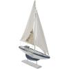 imageDeco 79 Wood Sail Boat Handmade Decorative Sculpture Home Decor Statues set of 2 Accent Figurines 17quot x 3quot x 25quot White25H  17W