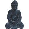 imageCosmoLiving by Cosmopolitan Ceramic Buddha Decorative Sculpture Meditating Home Decor Statue with Engraved Carvings and Relief Detailing Accent Figurine 8quot x 7quot x 12quot GrayGrayAntiqued Black