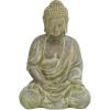 imageCosmoLiving by Cosmopolitan Ceramic Buddha Decorative Sculpture Meditating Home Decor Statue with Engraved Carvings and Relief Detailing Accent Figurine 8quot x 7quot x 12quot GrayBeige