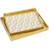 imageCosmoLiving by Cosmopolitan Plastic Geometric Mirrored Tray Set of 2 14quot 16quotW Gold