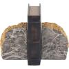 imageCosmoLiving by Cosmopolitan Polystone Geode Bookends with Gold Detailing Set of 2 5quotW 7quotH Gray