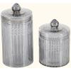 imageDeco 79 Glass Handmade Living Room Decorative Jars Decorative Container Set of 2 Jar with Lid 7quot 10quotH Gray