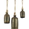 imageDeco 79 Rustic Metal Cowbell Decorative Bells 5quot 4quot 3quotH SilverBronze
