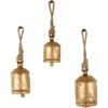 imageDeco 79 Rustic Metal Cowbell Decorative Bells 5quot 4quot 3quotH SilverGold