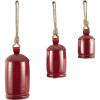 imageDeco 79 Rustic Metal Cowbell Decorative Bells 5quot 4quot 3quotH SilverRed