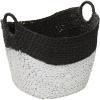 imageDeco 79 Seagrass Handmade Decorative and Functional Storage Basket Large Woven Basket Organizer with Ring Metal Handles Basket for Storage 21quot x 17quot x 19quot BrownBlack