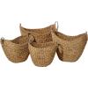 imageDeco 79 Seagrass Handmade Decorative and Functional Storage Basket Large Woven Basket Organizer with Ring Metal Handles Basket for Storage 21quot x 17quot x 19quot BrownBrown