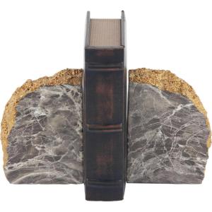 imageCosmoLiving by Cosmopolitan Polystone Geode Bookends with Gold Detailing Set of 2 5quotW 7quotH Gray