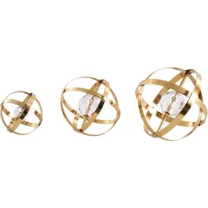 imageDeco 79 Aluminum Metal Geometric Decorative Sculpture Home Decor Statues Set of 2 Accent Figurines 10quot 8quotD SilverGold