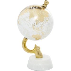 imageDeco 79 Aluminum Metal Globe with Marble Base 6quot x 6quot x 11quot GoldGold