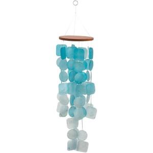 imageDeco 79 Capiz Shell Waterfall Windchime 20quot x 5quot x 5quot WhiteTeal