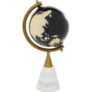 imageDeco 79 Ceramic Globe with Marble Base 5quot x 5quot x 11quot Gold