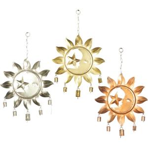 imageDeco 79 Metal Butterfly Windchime with Beads and Cone Bells 15quot x 1quot x 36quot Brass3 PIECES CONVENIENTLY SIZED