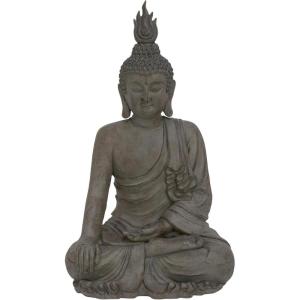imageDeco 79 Polystone Buddha Decorative Sculpture Meditating Home Decor Statue with Engraved Carvings and Relief Detailing Accent Figurine 9quot x 6quot x 17quot Brown24 x 20 x 42