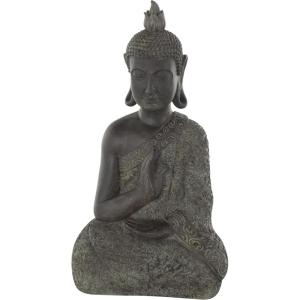 imageDeco 79 Polystone Buddha Decorative Sculpture Meditating Home Decor Statue with Engraved Carvings and Relief Detailing Accent Figurine 9quot x 6quot x 17quot BrownCONVENIENTLY SIZED