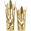 imageDeco 79 Aluminum Metal Decorative Vase Drip Centerpiece Vase with Melting Designed Body Vase for Home Decoration 10quot x 9quot x 31quot SilverGold