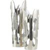 imageDeco 79 Aluminum Metal Decorative Vase Drip Centerpiece Vase with Melting Designed Body Vase for Home Decoration 10quot x 9quot x 31quot SilverSilver