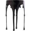 imageDeco 79 Aluminum Metal Side End Accent Table Drip End Table with Melting Design and Shaded Glass Top Side Table 16quot x 16quot x 25quot SilverBlack