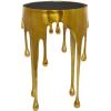 imageDeco 79 Aluminum Metal Side End Accent Table Drip End Table with Melting Design and Shaded Glass Top Side Table 16quot x 16quot x 25quot SilverGold