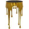 imageDeco 79 Aluminum Metal Side End Accent Table Drip End Table with Melting Design and Shaded Glass Top Side Table 16quot x 16quot x 25quot SilverGold